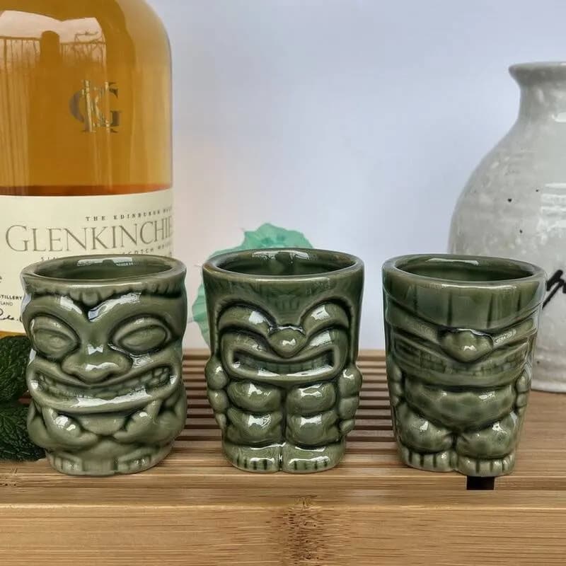 Mini Beverage Cold Drink Mug Creative Hawaiian Funny Ceramic Cocktail Glass Party Beer Beverage Cup Home Decoration Family Gifts