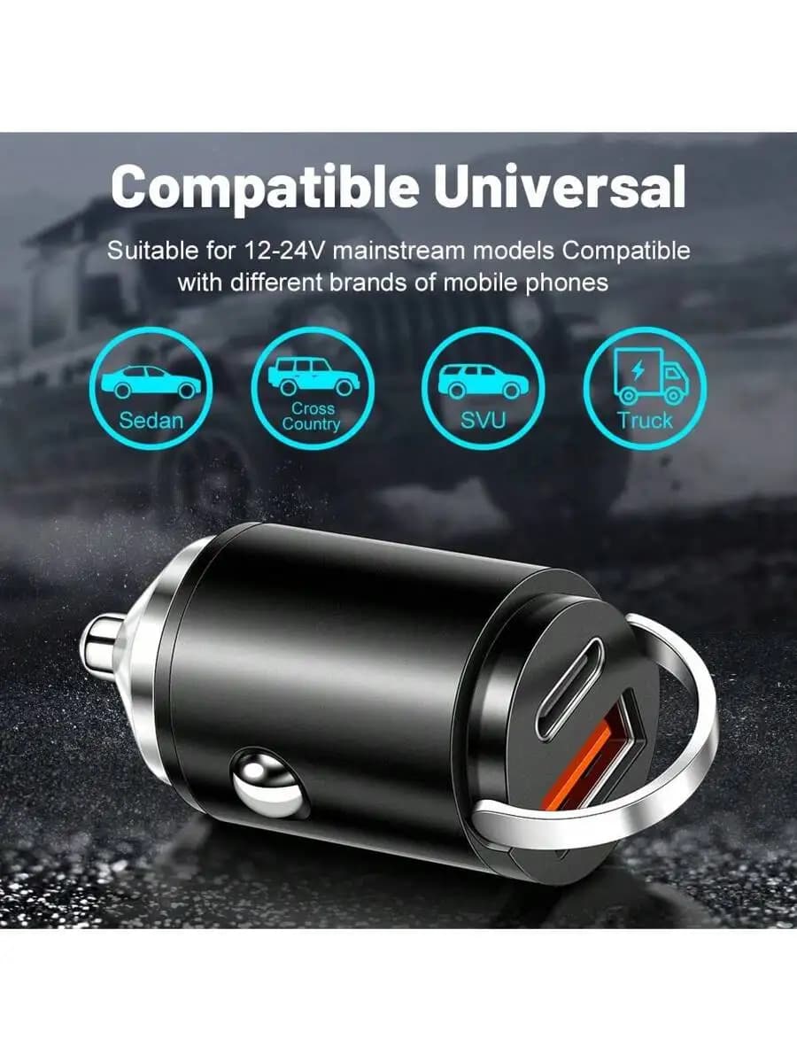 Caricabatterie da auto 100W PD USB Type C con ricarica rapida per iPhone iPad, universale per veicoli 12-24V