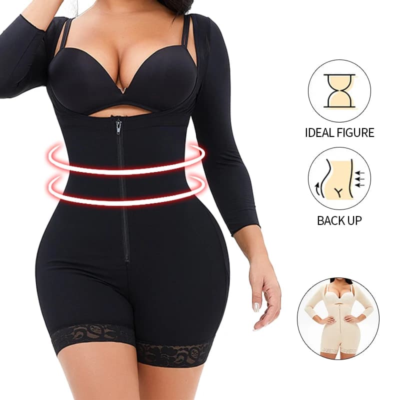 Shapewear Body Bodys vita Trainer Tummy Control Body Shapers Arm Shaper Zipper Plus Size pagliaccetto biancheria intima dimagrante S-6XL