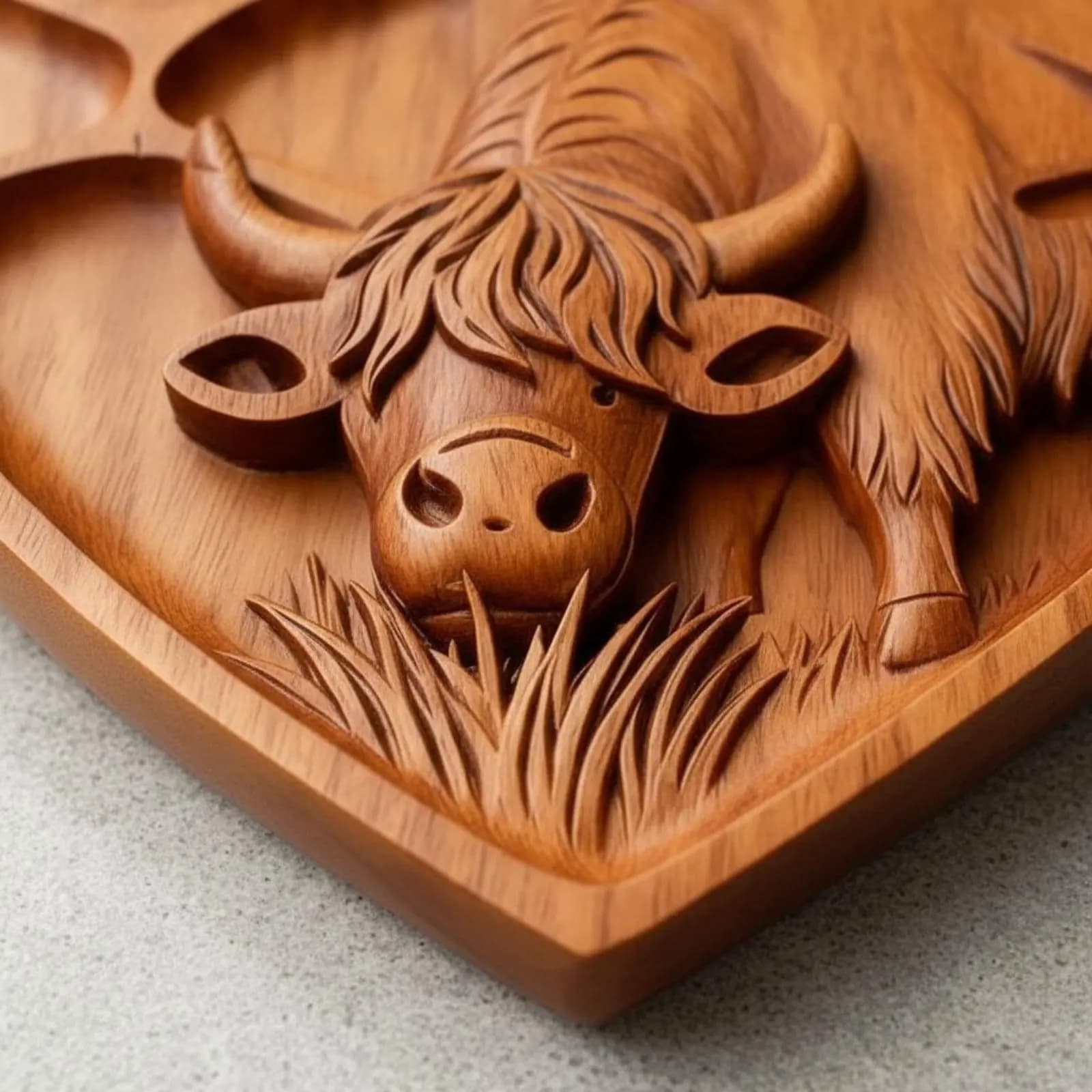 Creature Shaped Serving Board Multi-Compartment Sectional Appetizer Tray Sectioned Appetizer Tray Hand Carved Wooden Cow Platter