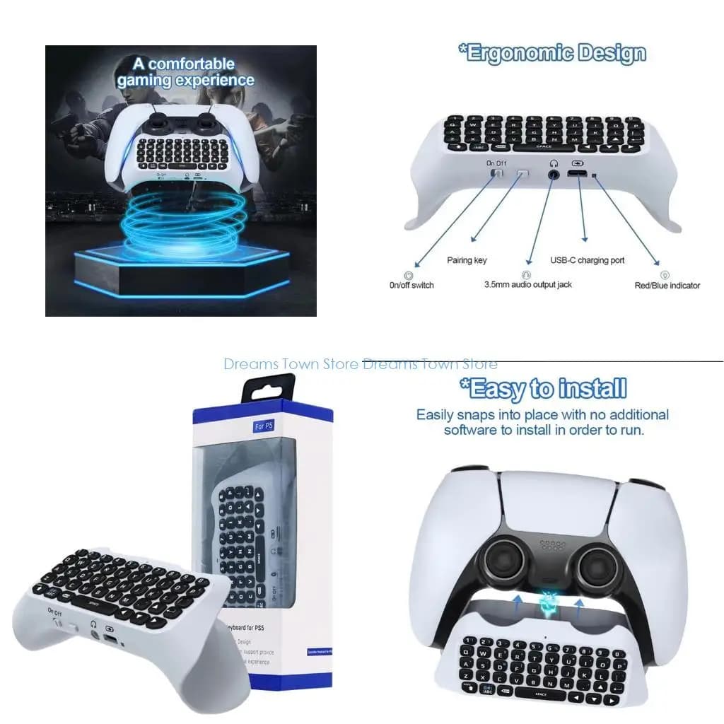 HX6A External Keyboard for Controllers Gaming Accessory Ergonomic Design Keyboard
