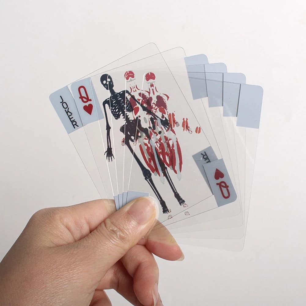 Carte da gioco trasparenti per il corpo multiuso Carte da gioco per il corpo Carte da gioco trasparenti per il corpo riutilizzabili per collezionisti di carte