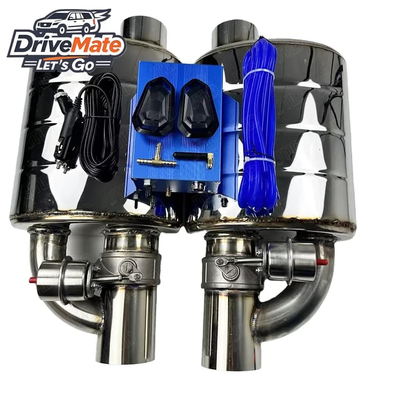 DriveMate Stocking Silenziatore universale con valvola a vuoto singola da 76 mm 3 pollici 201SS con telecomando per sistema di scarico Valvtronic per auto