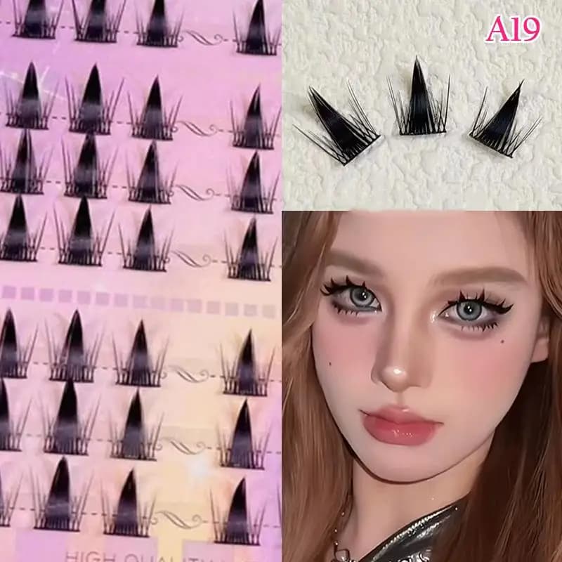 Nuove Ciglia Finte a 6 File Segmentate Stile Manga, Naturali, Effetto Anime, 3D, Spesse e Riutilizzabili