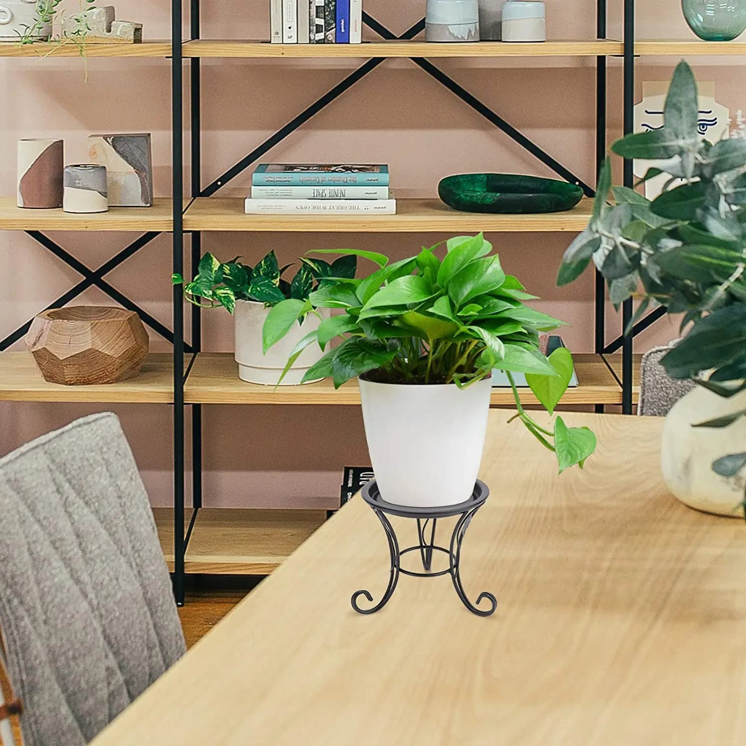 Metal Bearing Stool, Flower Support European Style, Balcony Stool, Garden Vase Door, Decoration, Plant Shelves - B61B