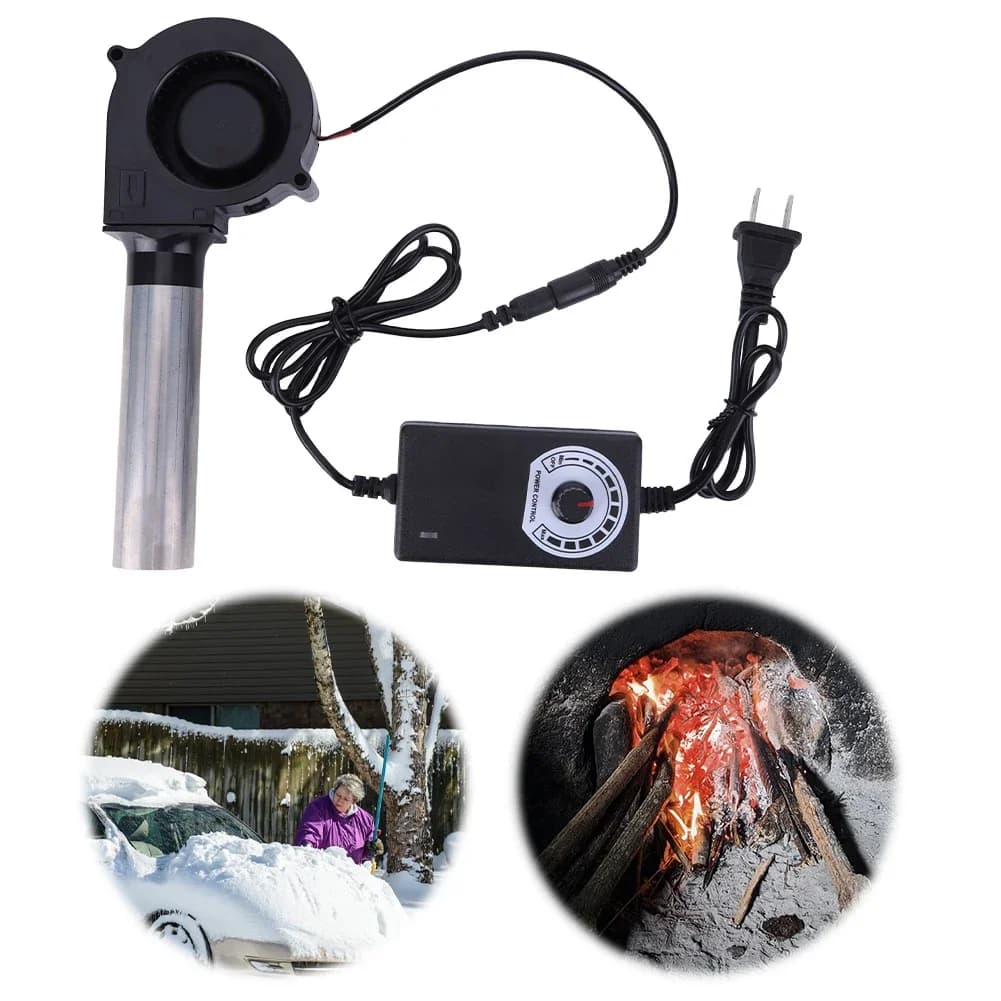 6000RPM Air Blower with Variable Speed Controller DC 12V Barbecue Fan Blower Fan BBQ Blower Fan for Camping Stove Cooking Fans