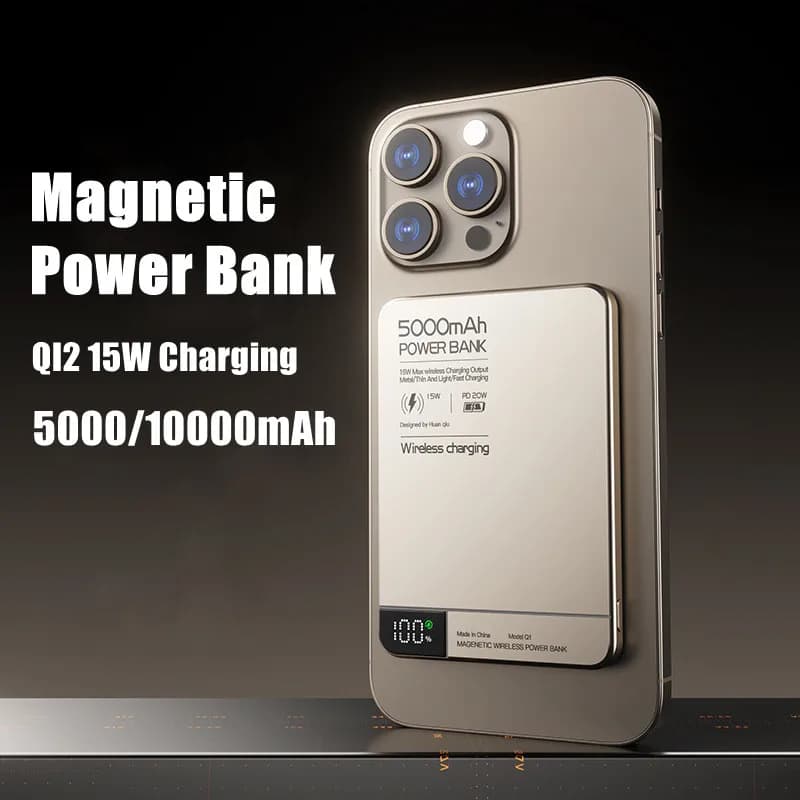 Power Bank Magnetico Qi 2 con Ricarica Wireless PD20W Super Veloce per Magsafe, Compatibile con iPhone, Apple Watch, Samsung, Xiaomi