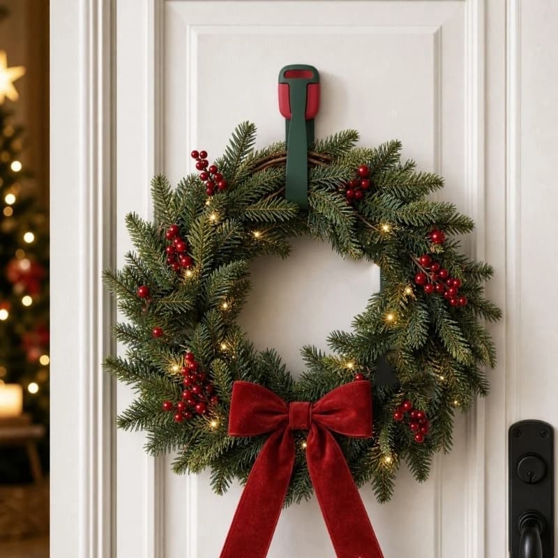 Christmas Storage Ties Set of 4, Hanging Bands for Wreaths, Stockings, Light Strings, and Cable Sorting for Displays 87HA