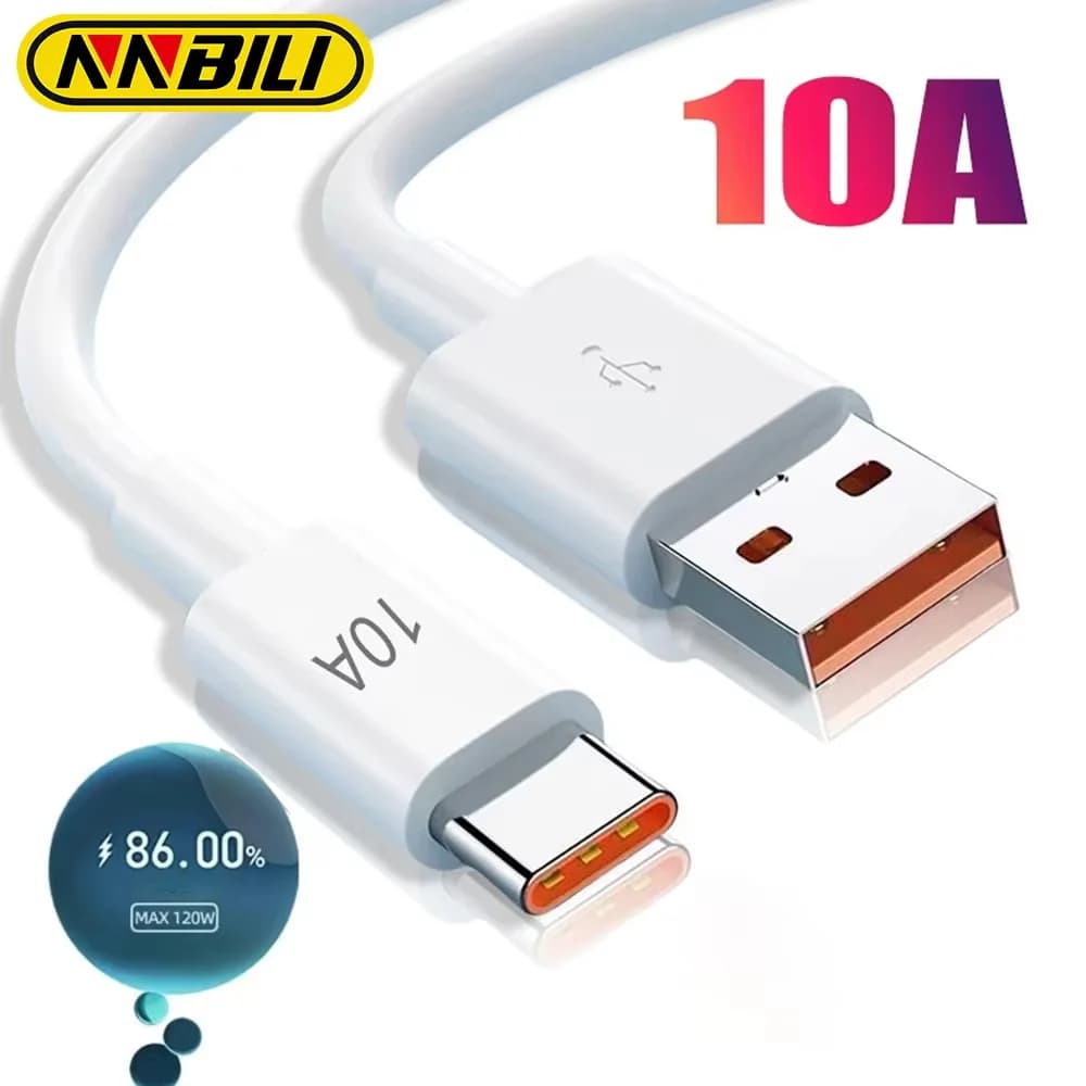 Cavo di ricarica rapida da USB A a tipo C NNBILI 10A per Samsung Xiaomi Huawei Cavo dati per telefono cellulare Cavo dati di ricarica super veloce