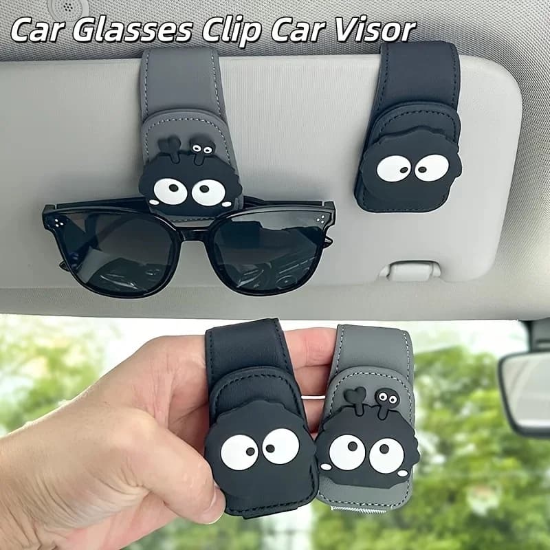 4 Stili di Portaocchiali Creativi per Visiera Auto, Organizzatore Magnetico in Pelle per Occhiali da Sole, Accessori per Auto