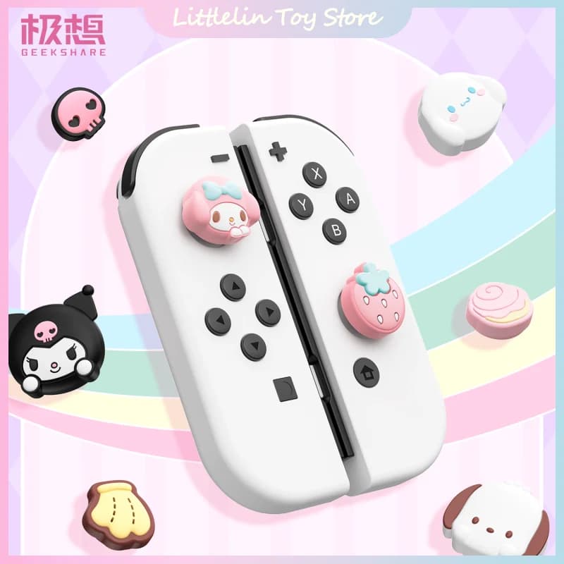 Sanrio Interruttore Joystick Cap Silicone Thumb Girp Caps Ns/Oled/Lite/Ps5 e 4/Nspro Simpatico pulsante Cap Console di gioco Accessori Decor Regalo