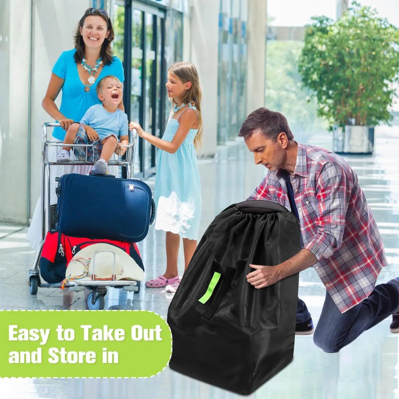 Borsa per seggiolino auto, borsa da viaggio resistente per aereo, zaino porta seggiolino auto per neonati, borsa portaoggetti per passeggino