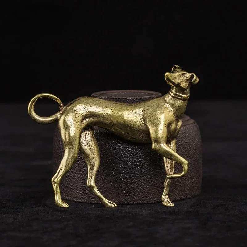 Decorazione da tavolo Figurine di animali in ottone vintage Accessori artigianali Ottone massiccio Cani fedeli Oggetti decorativi Regali