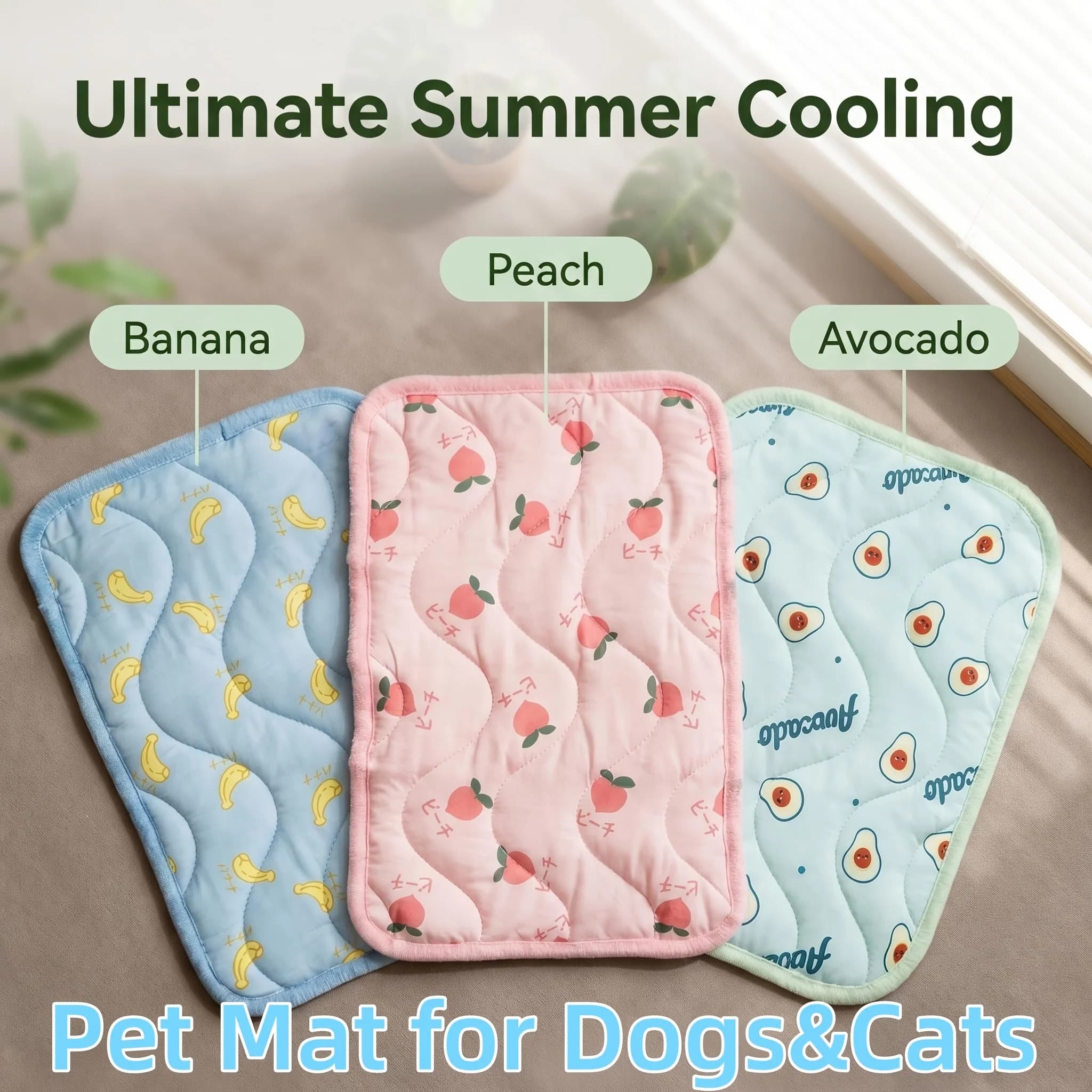 Cooling Dog Mat Summer Pad Breathable Pet Bed Sofa Washable Blanket for Small Medium Large Dogs And Cats
