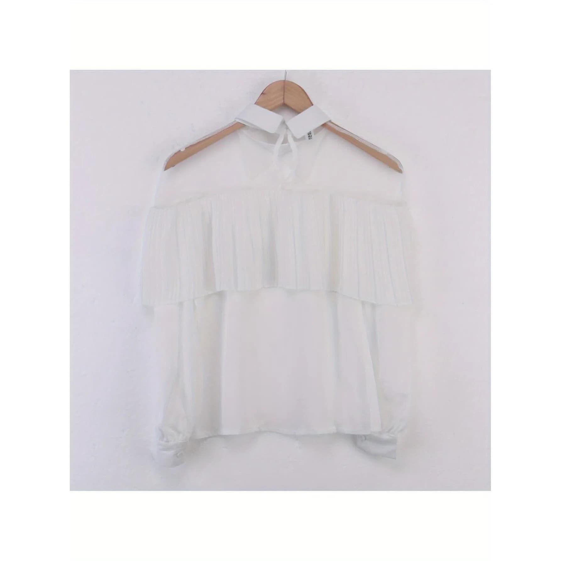 R 48091 French Cloak Collar Blouse Women's Fashionable Shirt without Sleeves Princess Sleeve Other Material 100% Spring 2026