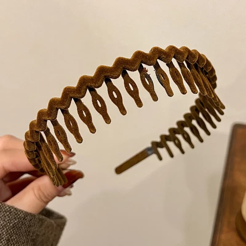 Fascia per capelli in peluche di nuova concezione, fascia per capelli con denti antiscivolo, fermaglio per capelli per il lavaggio del viso, organizer per capelli disordinati al