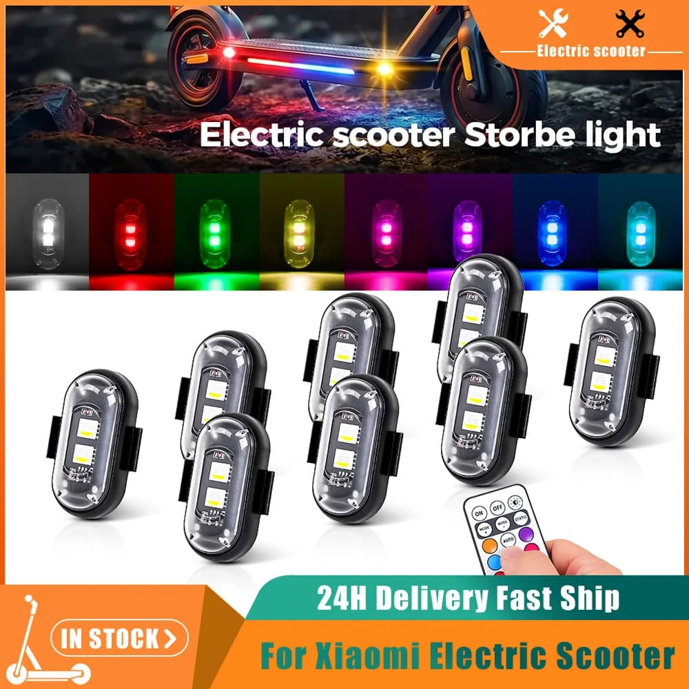 RGB Led Electric Scooter Strobe Lights for Xiaomi M365 Pro Mi3 Mi4 Mi5 Mi6 6Lite Elite LED Flash Position Wireless Light