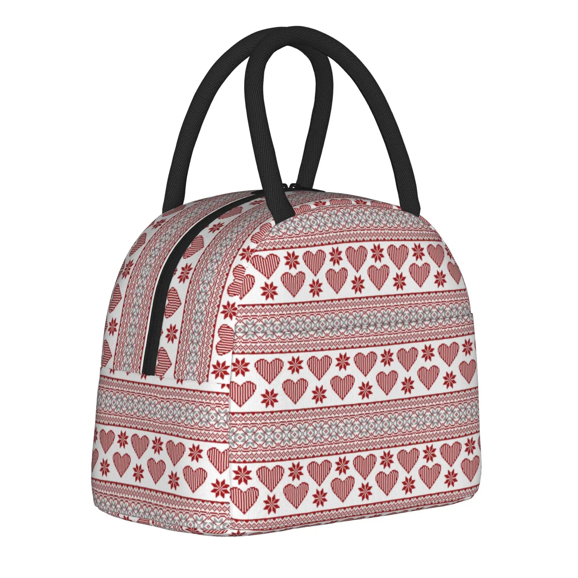 Borse termiche per il pranzo con motivo Heart Snow Valentine, borsa termica riutilizzabile, contenitore per il pranzo, borsa grande per il pranzo, borsa per alimenti