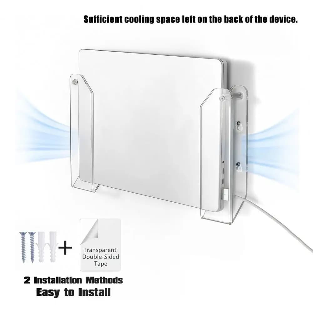 under Desk Laptop Holder Acrylic Laptop Wall Mount Holder Adjustable Space-saving Stand Dual Installation for Office for Office