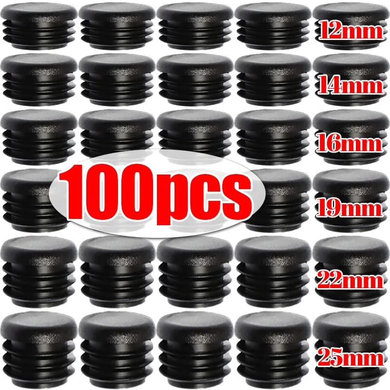 20-100PCS Gambe della sedia Tappi di protezione Tappi terminali in plastica rotondi Inserti per tubi Tappi Mobili Tavolo Piede Tubi End Coperture Hardware