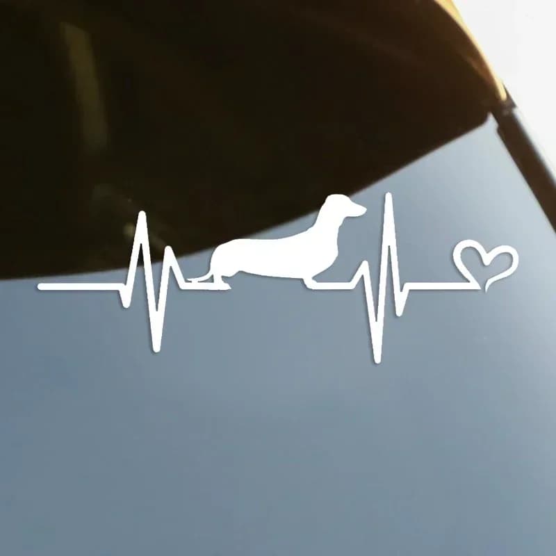 Wall sticker for Auto heartbeat heartbeat die-cut dog decal auto décor on rear bumper lunotto