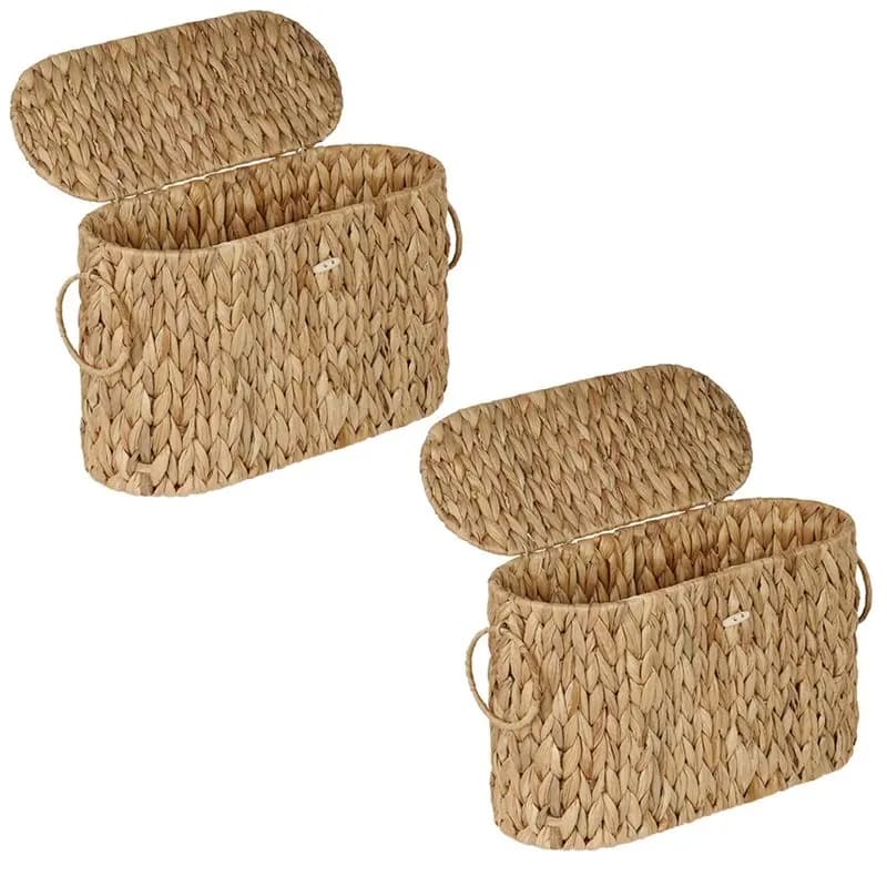 【FLASH-VENDITA!】 Porta carta igienica sottile in giacinto d'acqua 2 pezzi, cestino portaoggetti per organizer per decorazioni per il bagno di casa