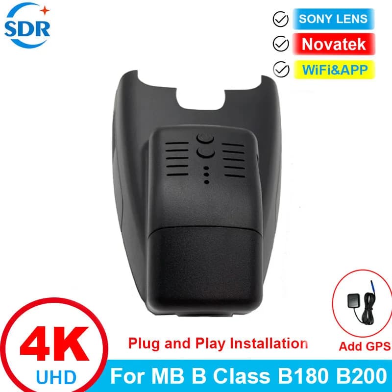 4K UHD Visione Notturna DVR Wifi Dash Camera per Mercedes Benz B180 B200 B250 B260 2015 2016 2017 2018 2019 Spina per installare e sensore G