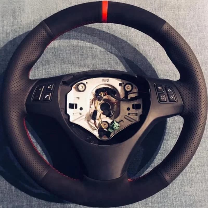 Customiz Anti-Slip Leather Suede M Sport M3 E90 E91 E92 E93 E87 E81 E82 E88 X1 Accessories Car Steering Wheel Cover For BMW E84