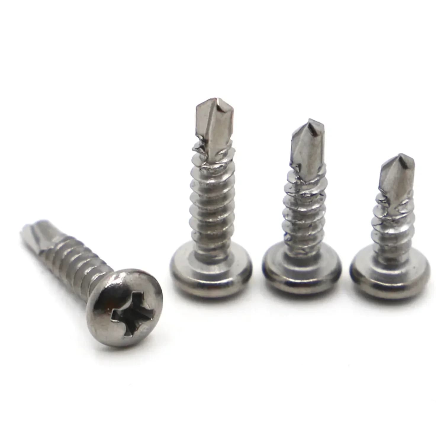 20 pz M4.2 M4.8 Croce Phillips Testa Tonda con Rondella Trapano Coda Vite Autofilettante per Ferro Piastra di Alluminio 410 Acciaio Inossidabile