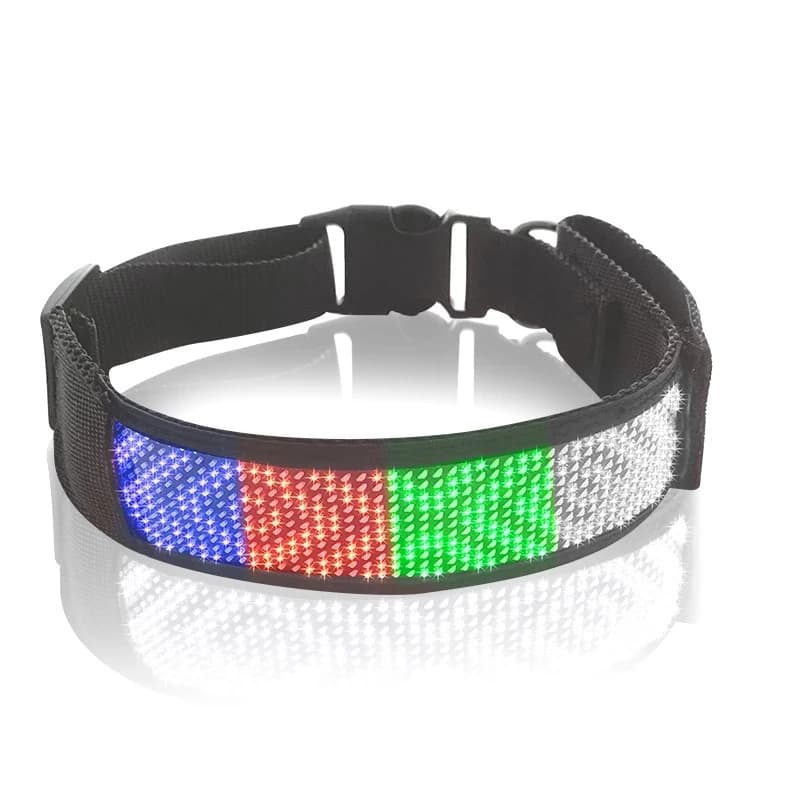 Nuovo Bluetooth programmabile Anti-Lost Dog Light LED Pet Dog Collar regolabile piccolo animale domestico illuminato collare di sicurezza Dog Tag Sign regalo