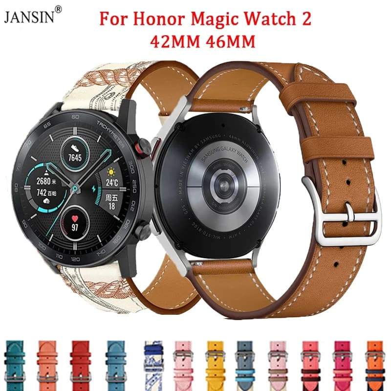 Cinturino in pelle per Honor magic Watch 2 42mm 46mm bracciale per Huawei Honor Magic Watch 2 cinturini Smartwatch di ricambio Correa