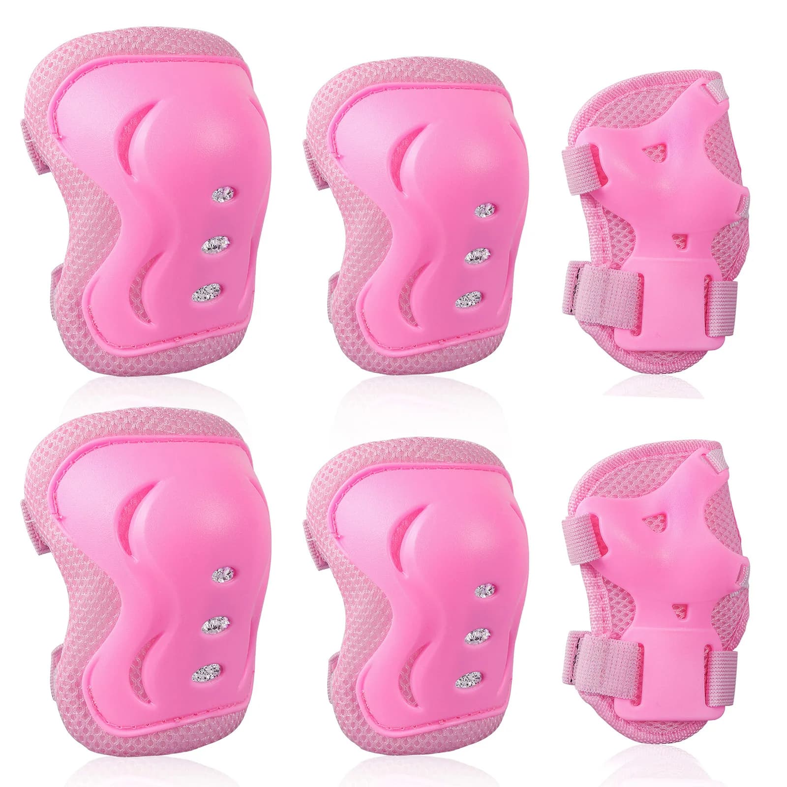 Set di Protezioni per Bambini per Pattinaggio a Rotelle con Ginocchiere Morbide, Gomitiere e Protezioni per Polsi per Pattinaggio, Ciclismo, Bicicletta