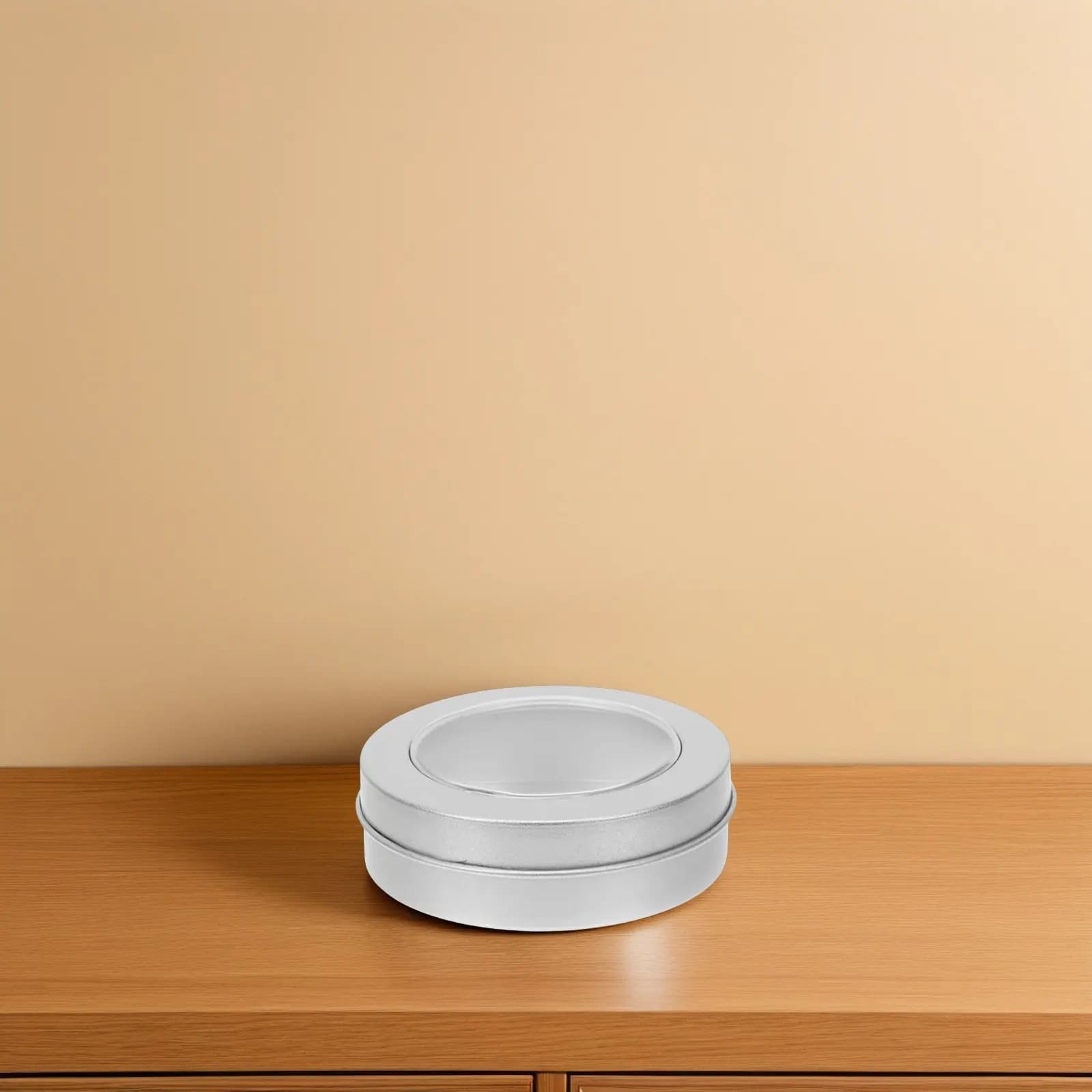 Set di 4 Scatole Rotonde in Latta con Coperchio Trasparente, Chiusura Ermetica per Biscotti Natalizi, Prodotti da Forno, Spezie, Graffette, Caramelle
