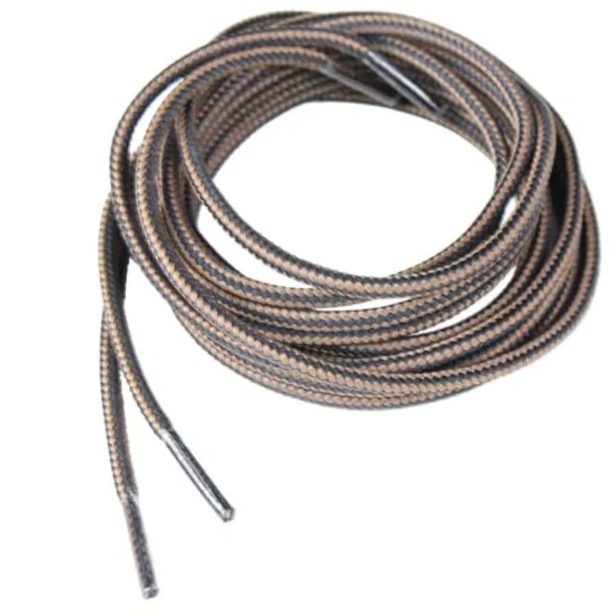 [4 Ps Lacci per stivali rotondi - 5/32 4 mm resistenti e durevoli per stivali da lavoro, scarpe da trekking e calzature da esterno - Marrone Nero (lunghezza 60 Ih)