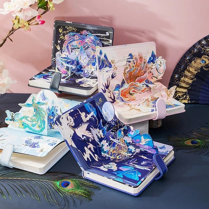 Magnetic Buckle Chinese Style Handbook Student Notes Notepad Three-Dimensional Title Page Kawaii Notebook