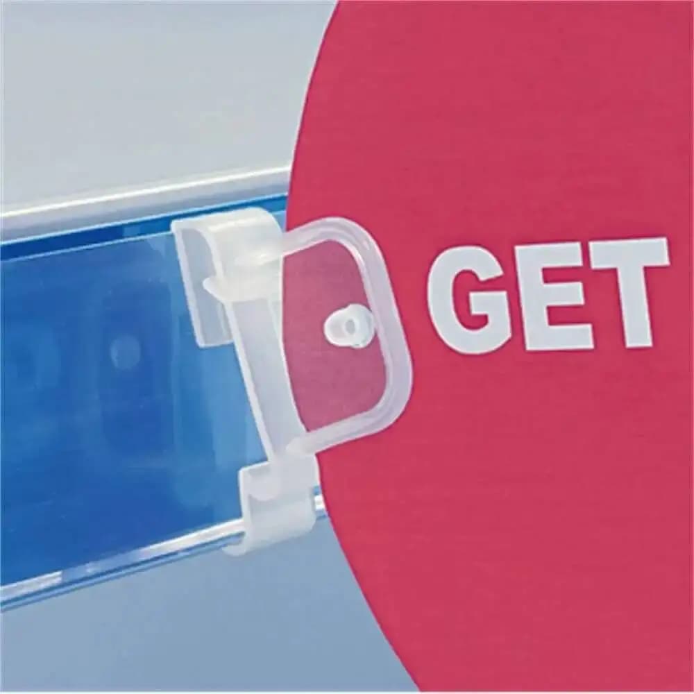 Porta cartello in plastica Clip Cartellino del prezzo Display Morsetto Scaffali Rack Pop Clip Negozio Supermercato Corridoio Ingresso Porta etichette per strisce dati