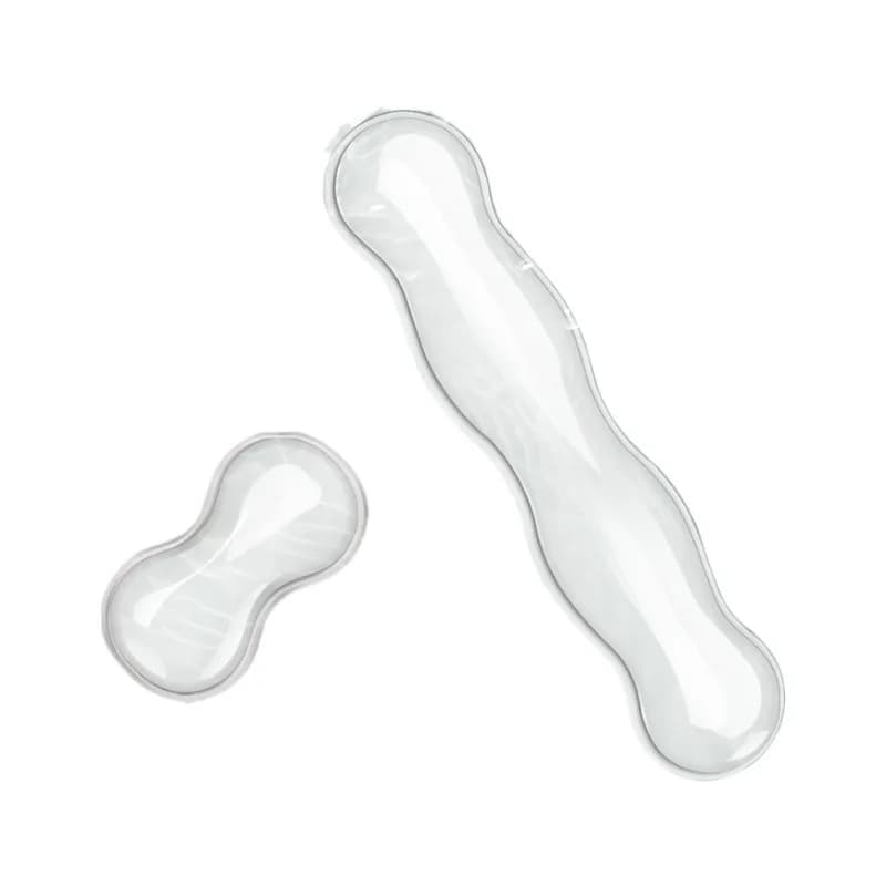 Tappetino per mouse con poggiapolsi Poggiapolsi per tastiera per console di gioco da ufficio desktop Poggiapolsi per mouse trasparente in silicone antiscivolo