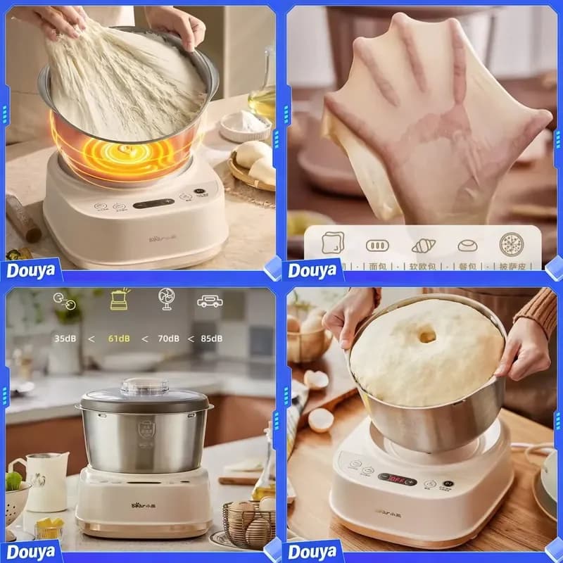 Dough Mixer Machine 5L Automatic Bread Maker with Fermentation Stand Mixer for Pizza Pasta Kneading Commercial Home Baking