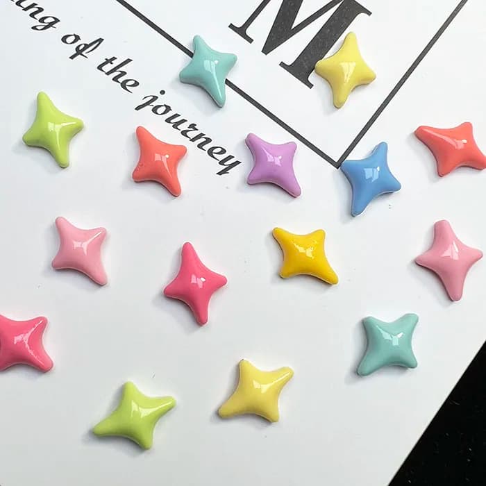 Simpatico fermaglio per capelli a forma di stella a quattro punte, accessori per capelli con colla cremosa, materiali decorativi, gioielli alla moda