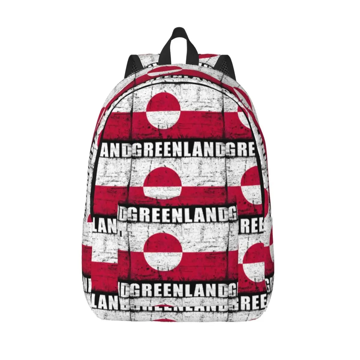 Design della bandiera del Groenlande, bandiera del paese in stile grunge, zaino del Groenlande, zaini da allenamento, borse da scuola eleganti per ragazzi, zaino con stampa di design