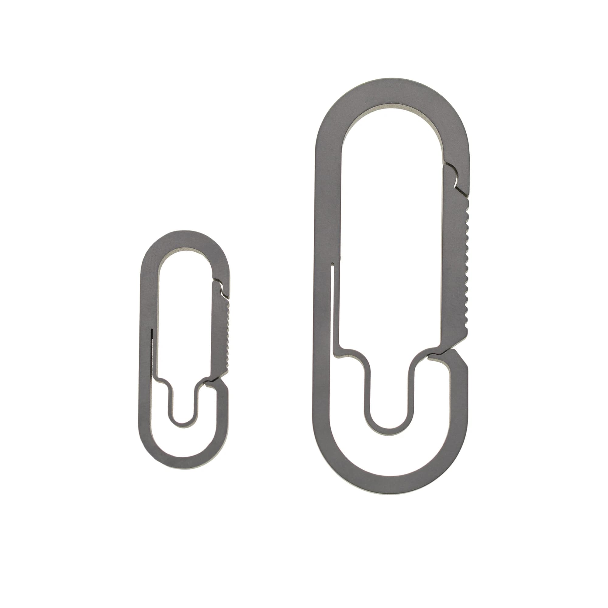 Portachiavi Ti extra large o piccolo solido titanio ovale snap spring Lock moschettone portachiavi gancio di sicurezza FOB fai da te EDC campeggio all'aperto