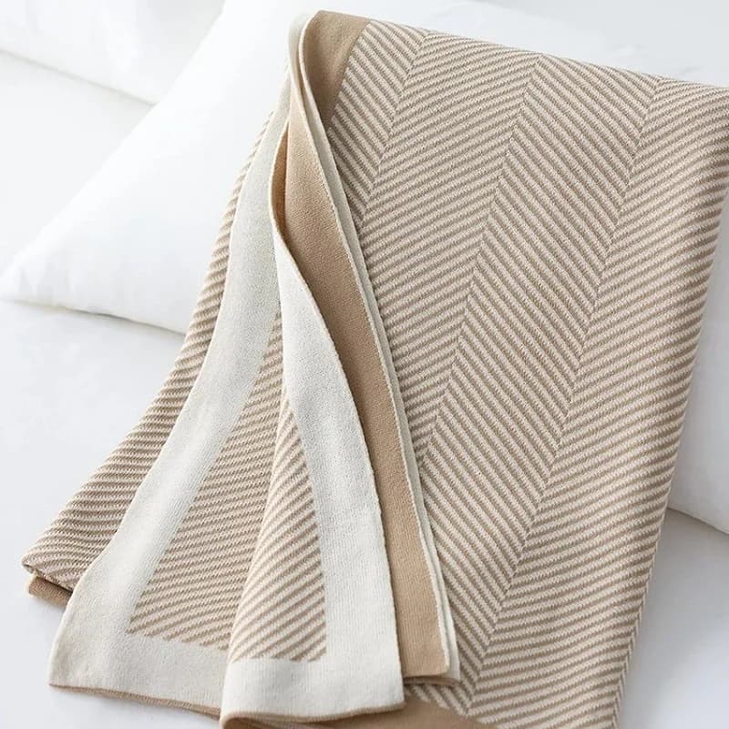 1 pezzo di morbida coperta per divano lavorata a maglia traspirante e fresca con asciugamano per coda da letto con copertura per aria condizionata in stile semplice