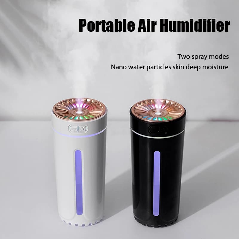 Vehicle-mounted Humidifier 300ml Mini Portable Spray Air Freshener Home LED Small Essential Oil Vaporizer Room Scent Diffuser
