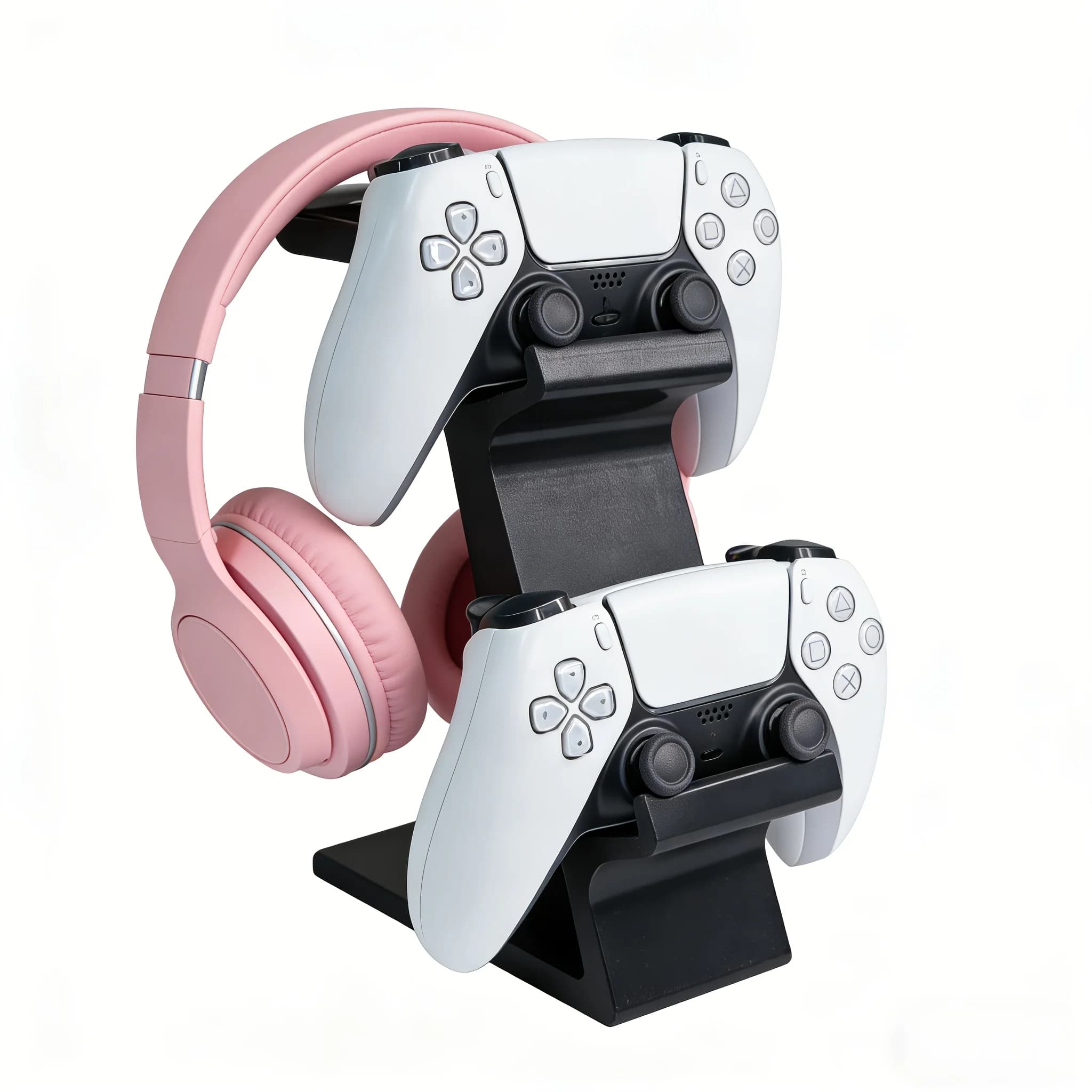 Supporto per controller e porta cuffie, supporto per cuffie, organizer per controller di gioco, realizzato in plastica resistente, organizer da scrivania