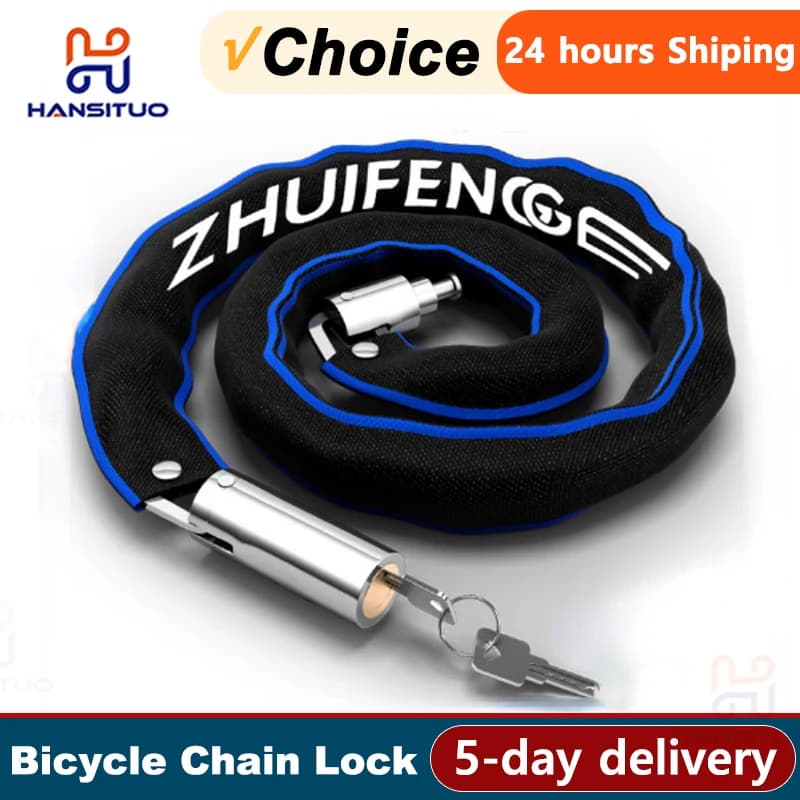 Lucchetto per bici 60/65/85/105cm metallo antifurto MTB bici da strada lucchetto di sicurezza per impieghi gravosi lucchetto per moto lucchetto per bicicletta con chiave