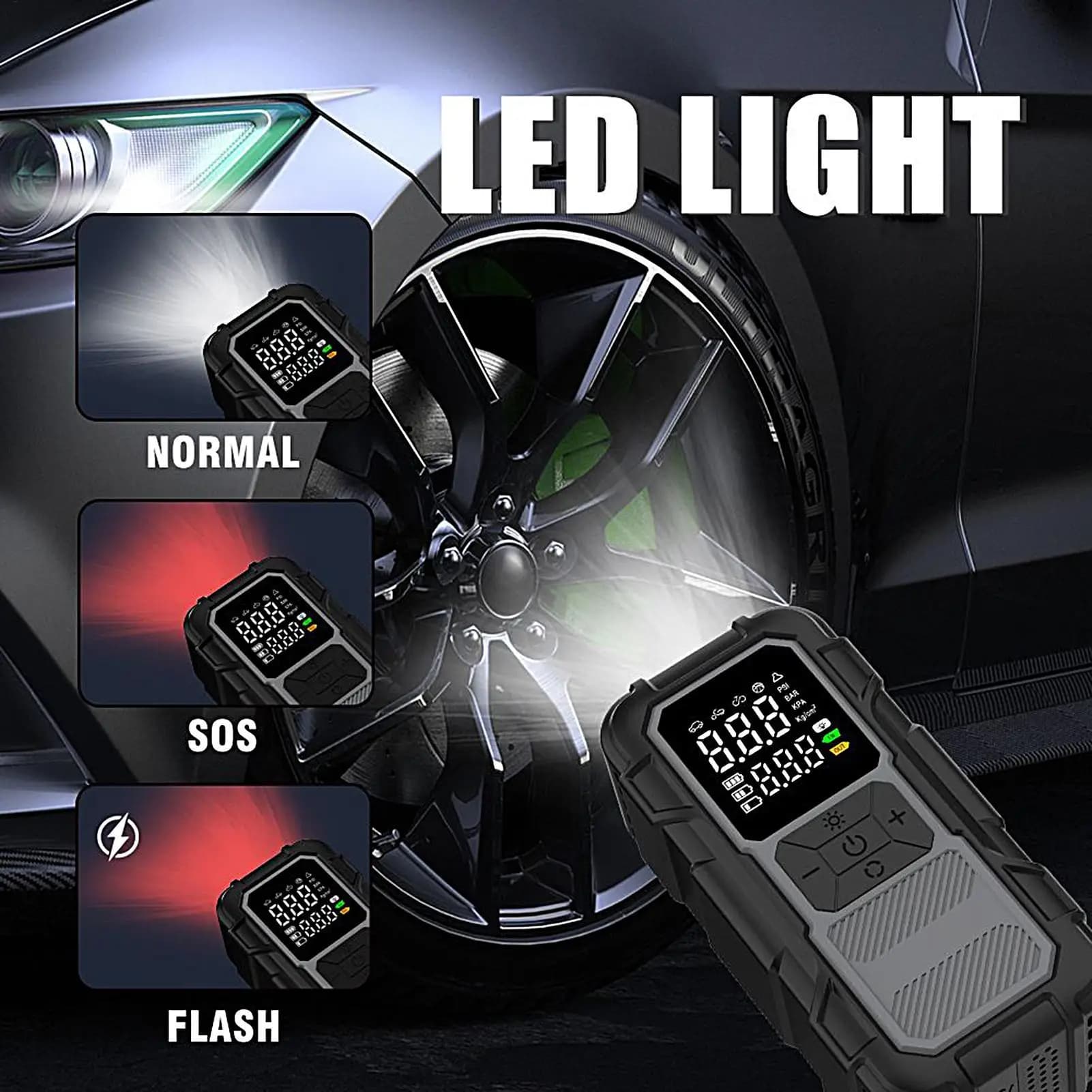 Avviatore di emergenza per auto 12V 4000A Accumulatori e caricabatterie di riserva Batteria per auto morta Avviatore di emergenza per gonfiare pneumatici Viaggi lunghi Driver per pendolari su strada urbani