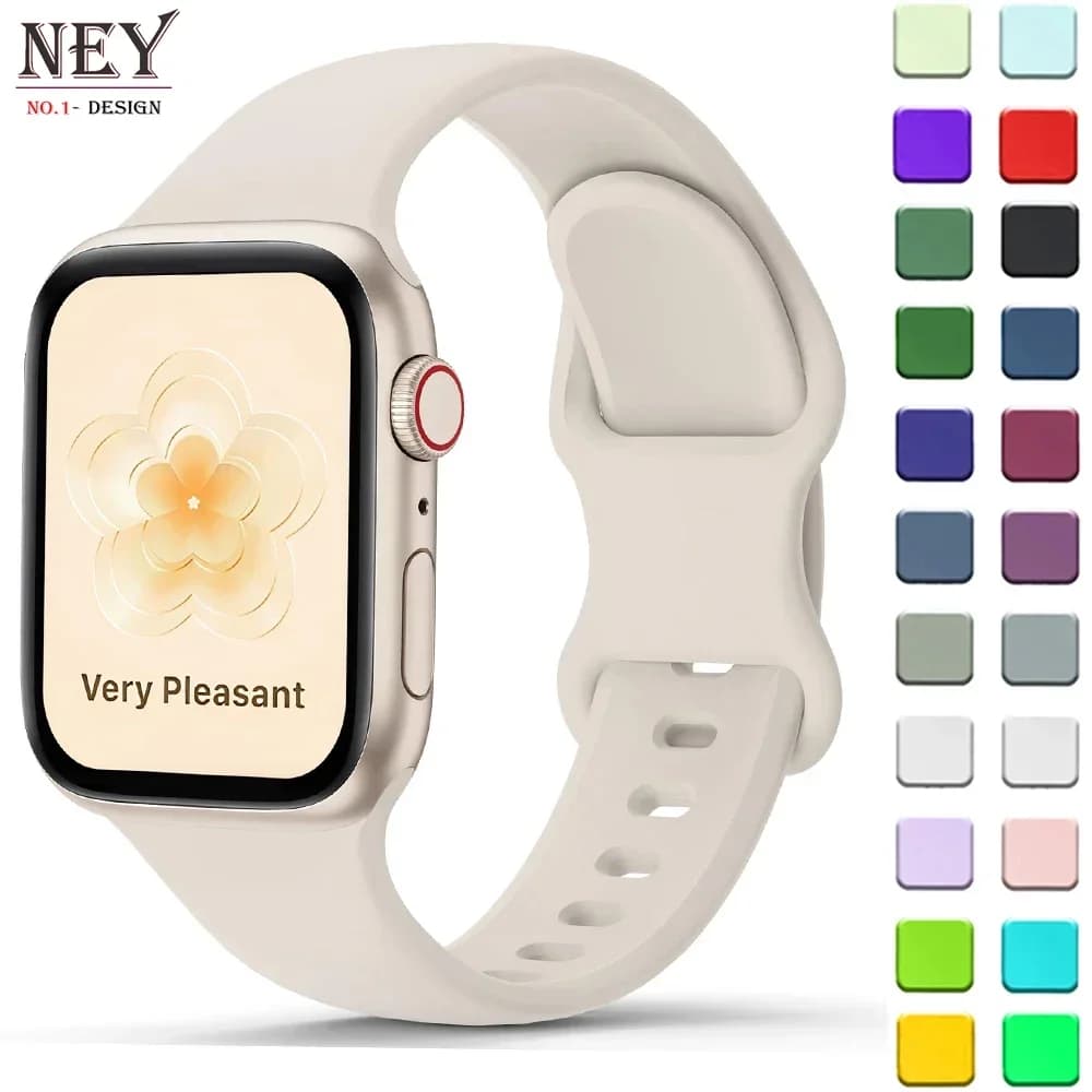 Cinturino in Silicone per cinturino Apple Watch 44mm 40mm 45mm muslimoriginal 1:1 bracciale iwatch series 8 7 se 3 4 5 6 9 ultra 2 49mm
