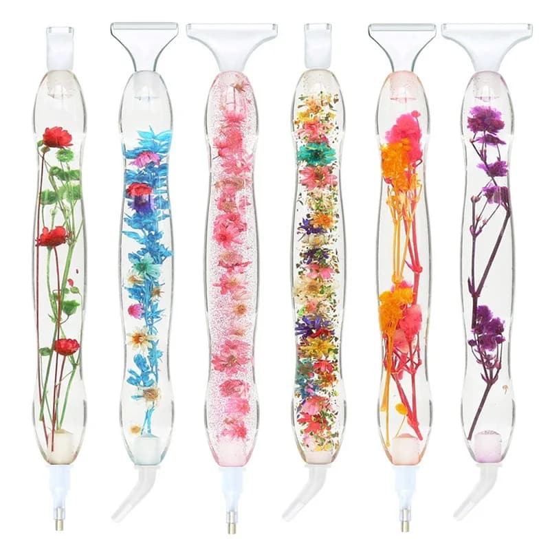 Set di 1 Penna per Pittura Diamante 5D con Design Floreale, Penna Colorata con 6 Punte per Lavori Artistici Fai-da-Te e Accessori Artigianali