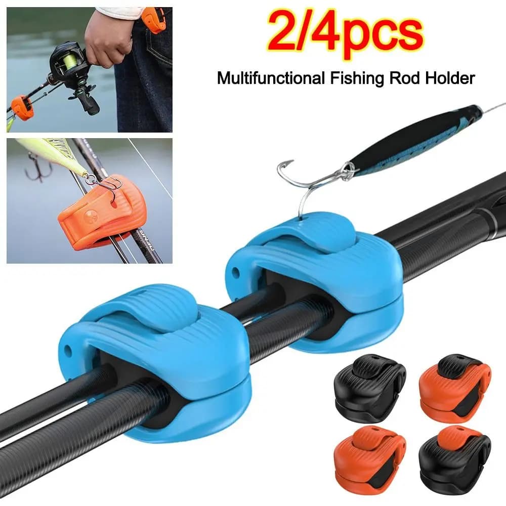 Supporto per canna da pesca multifunzionale antiscivolo da 2/4 pezzi, morsetto per fissaggio canna da pesca a parete, supporto per canna da pesca durevole