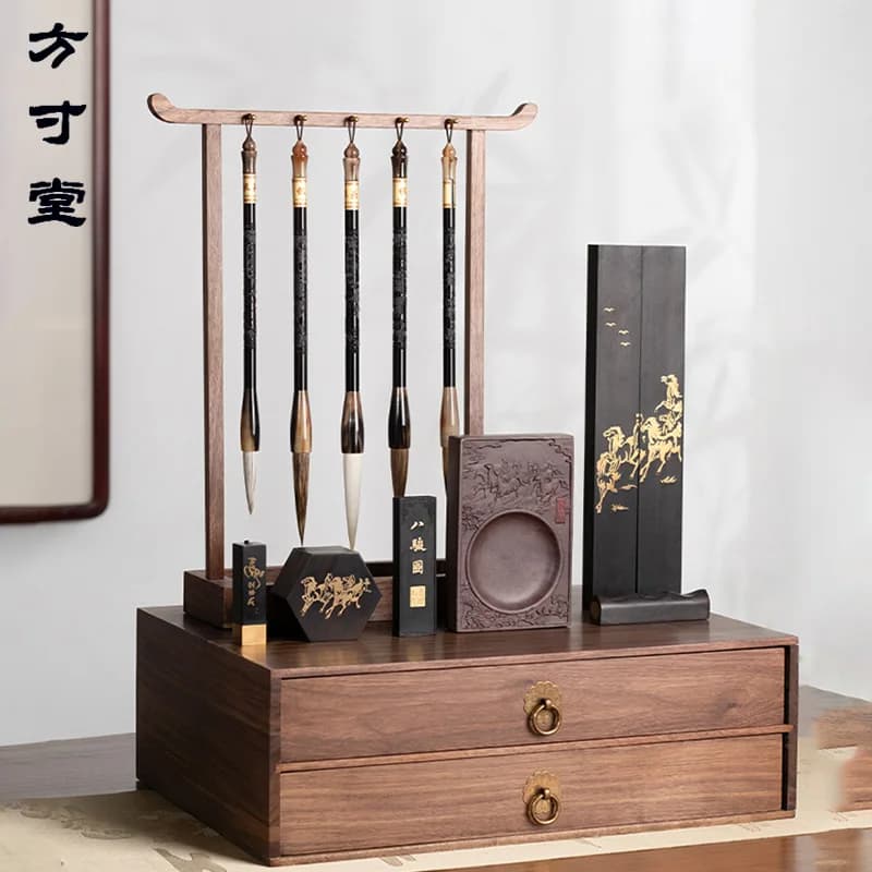 Study four treasures set, special for brush and calligraphy, a full set of ink, paper and inkstone, inkstone collection and gift